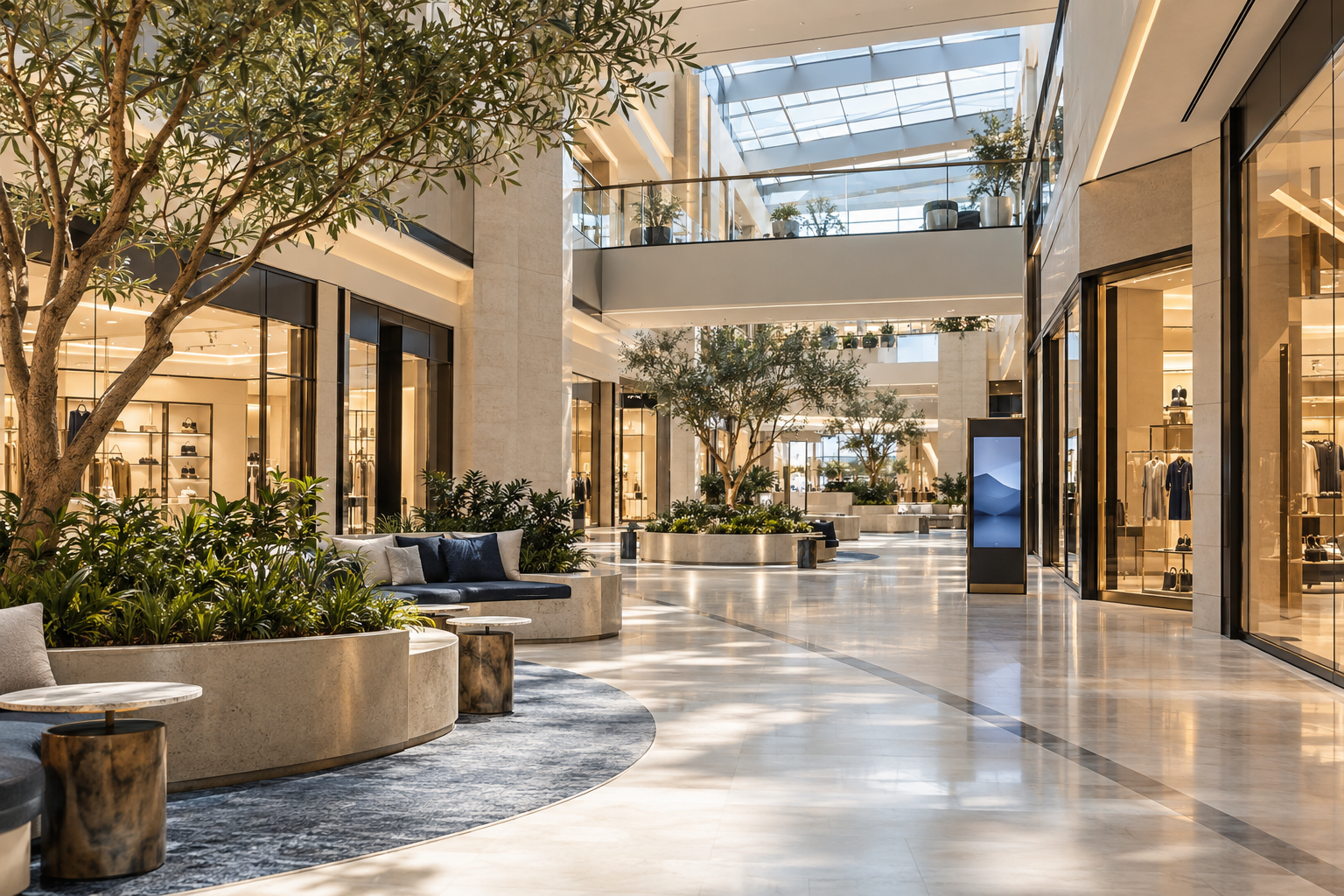 Shopping destination with integrated digital wayfinding